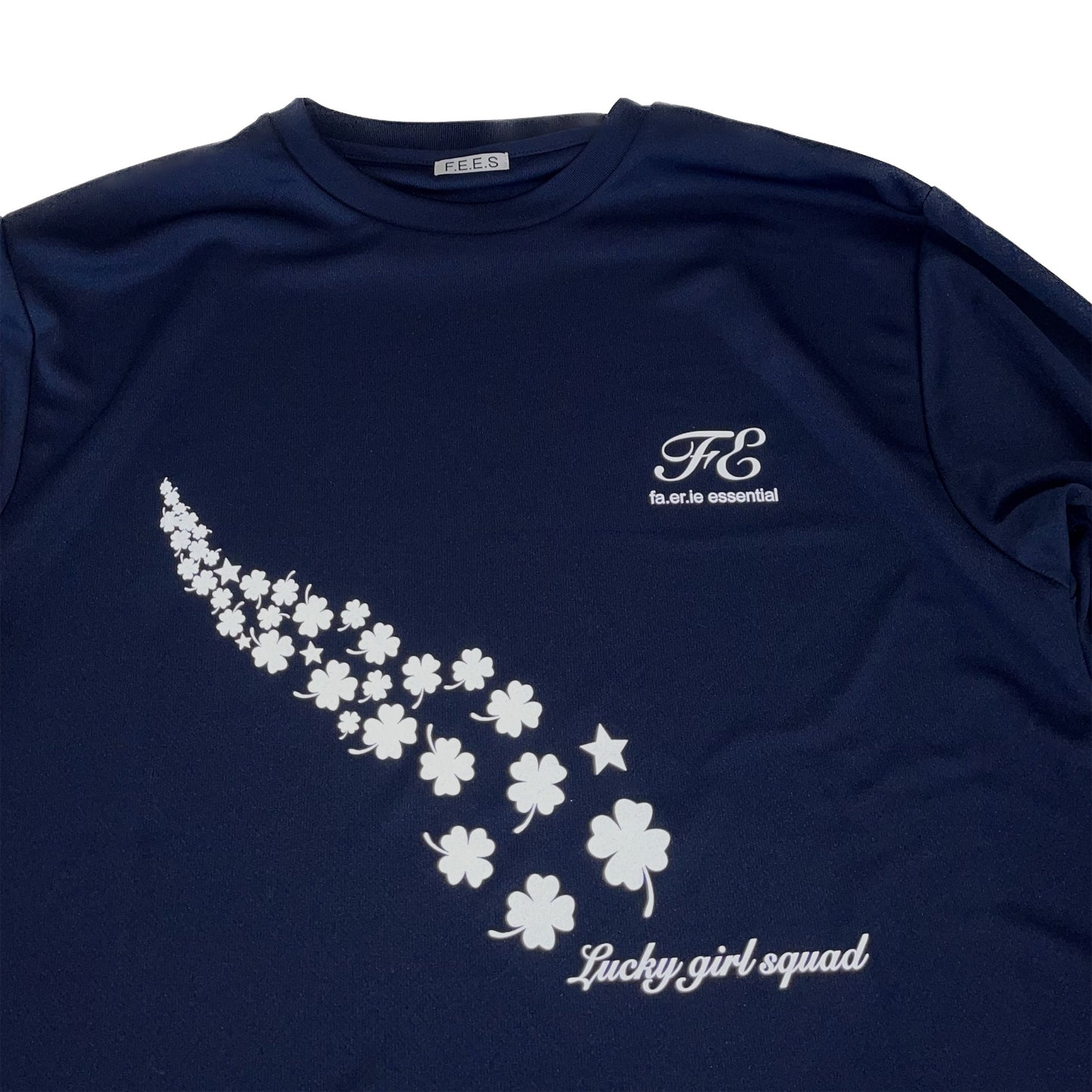 lucky squad long top / navy / リフレクタプリントロングスリーブTシャツ