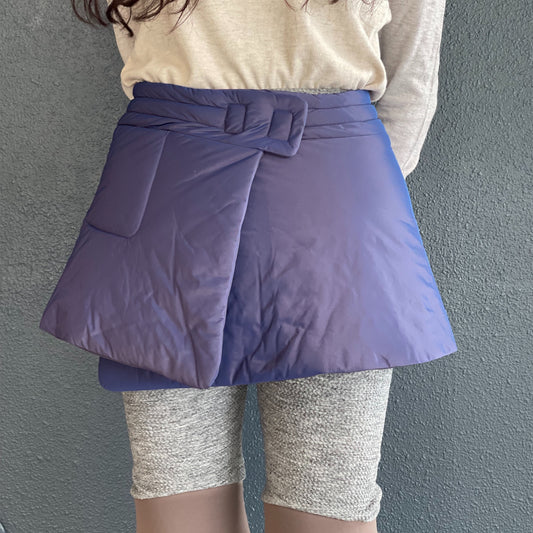 wrap mini padded skirt / marine blue / ラップダウンスカート
