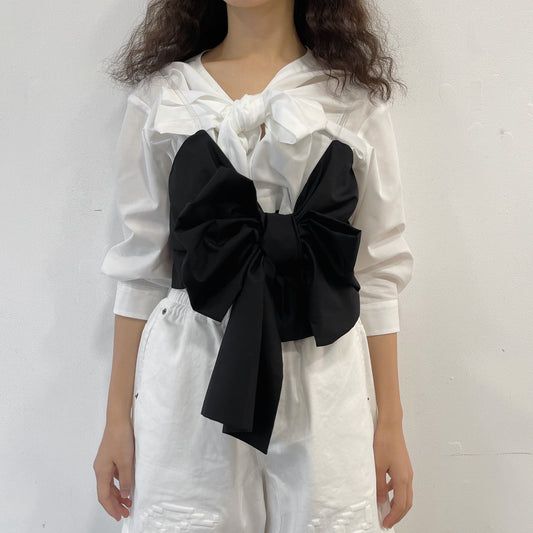 Ribbon top / Black / リボントップ