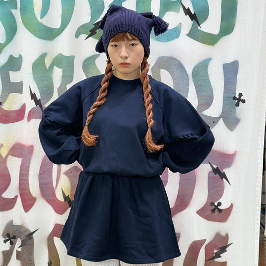 Side kicks sweat dress / NAVY / スウェットワンピース