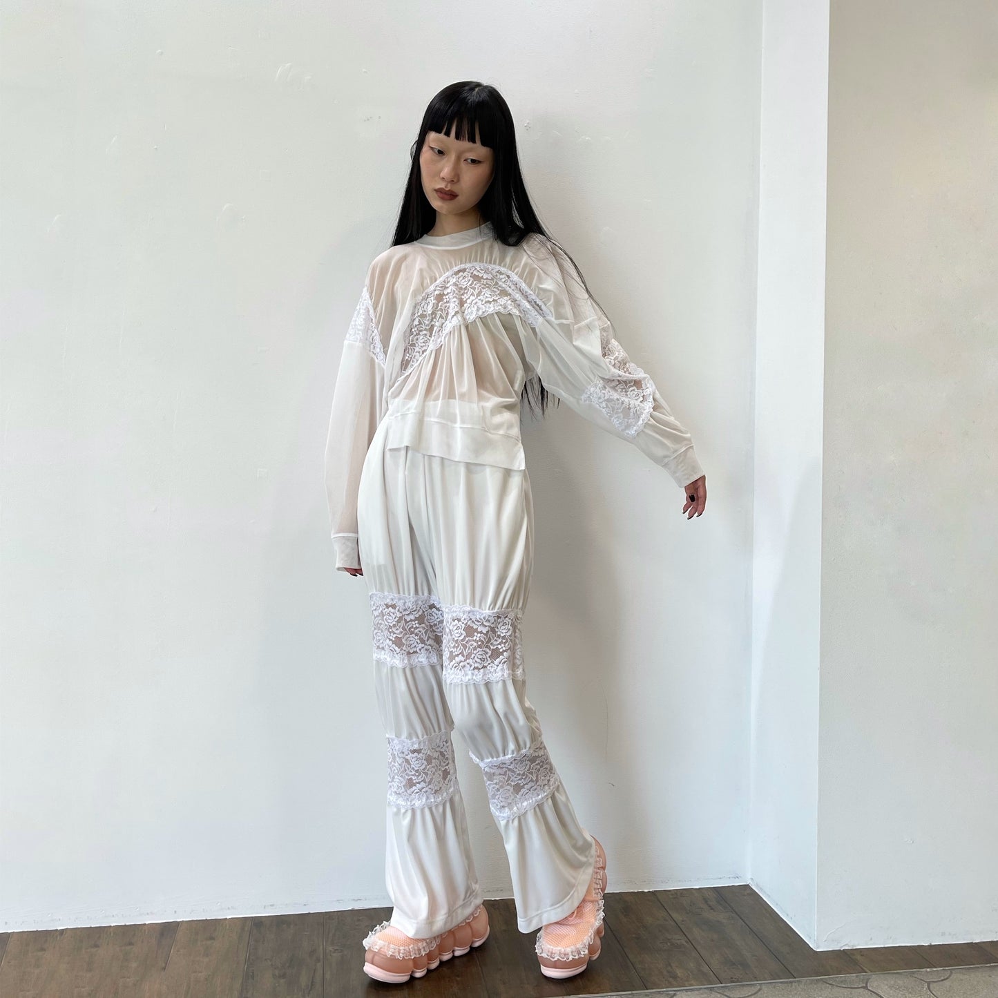 Lace Blouse / White / レ－ス切り替えトップス | シープ / SHEEP | MIYAO