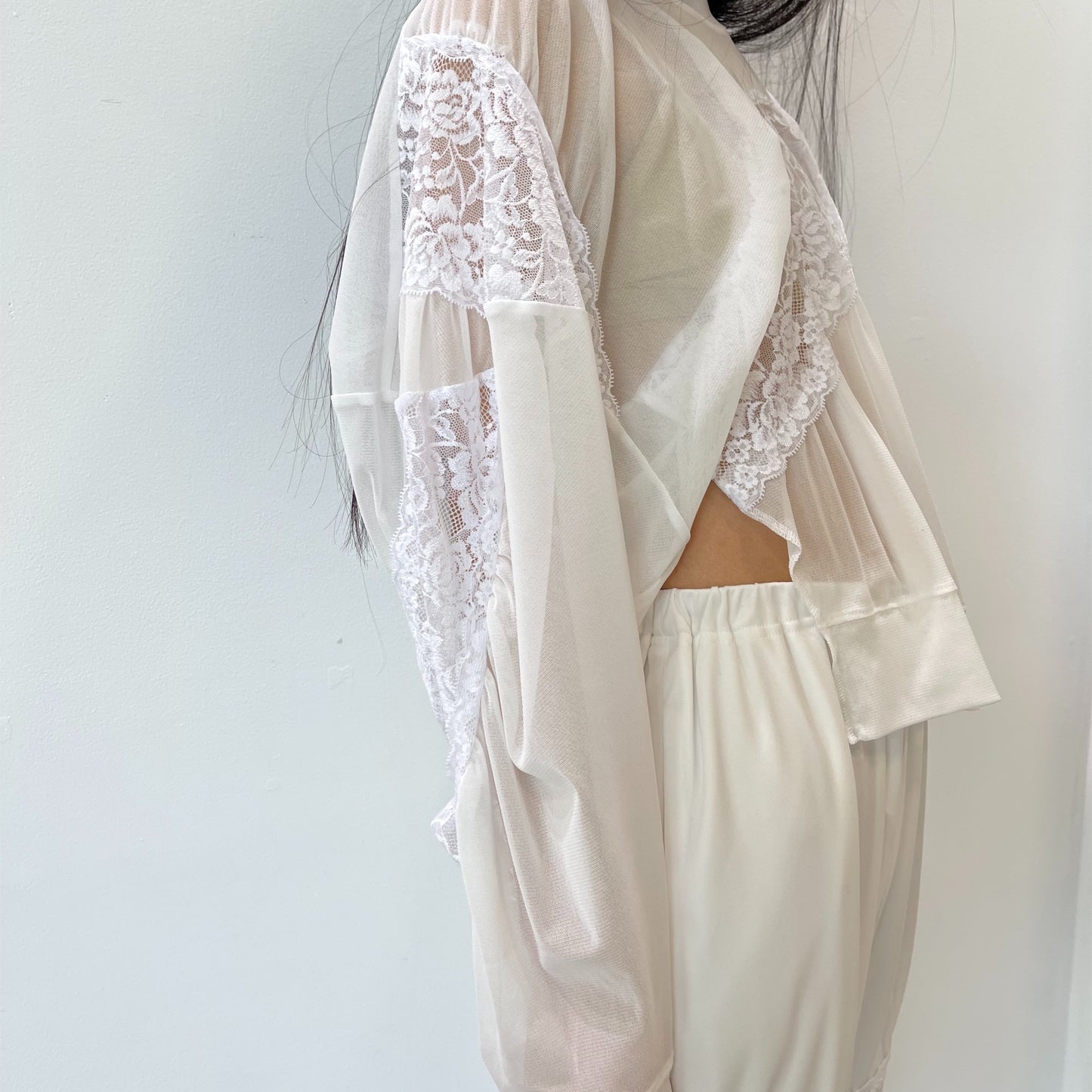 Lace Blouse / White / レ－ス切り替えトップス | シープ / SHEEP | MIYAO