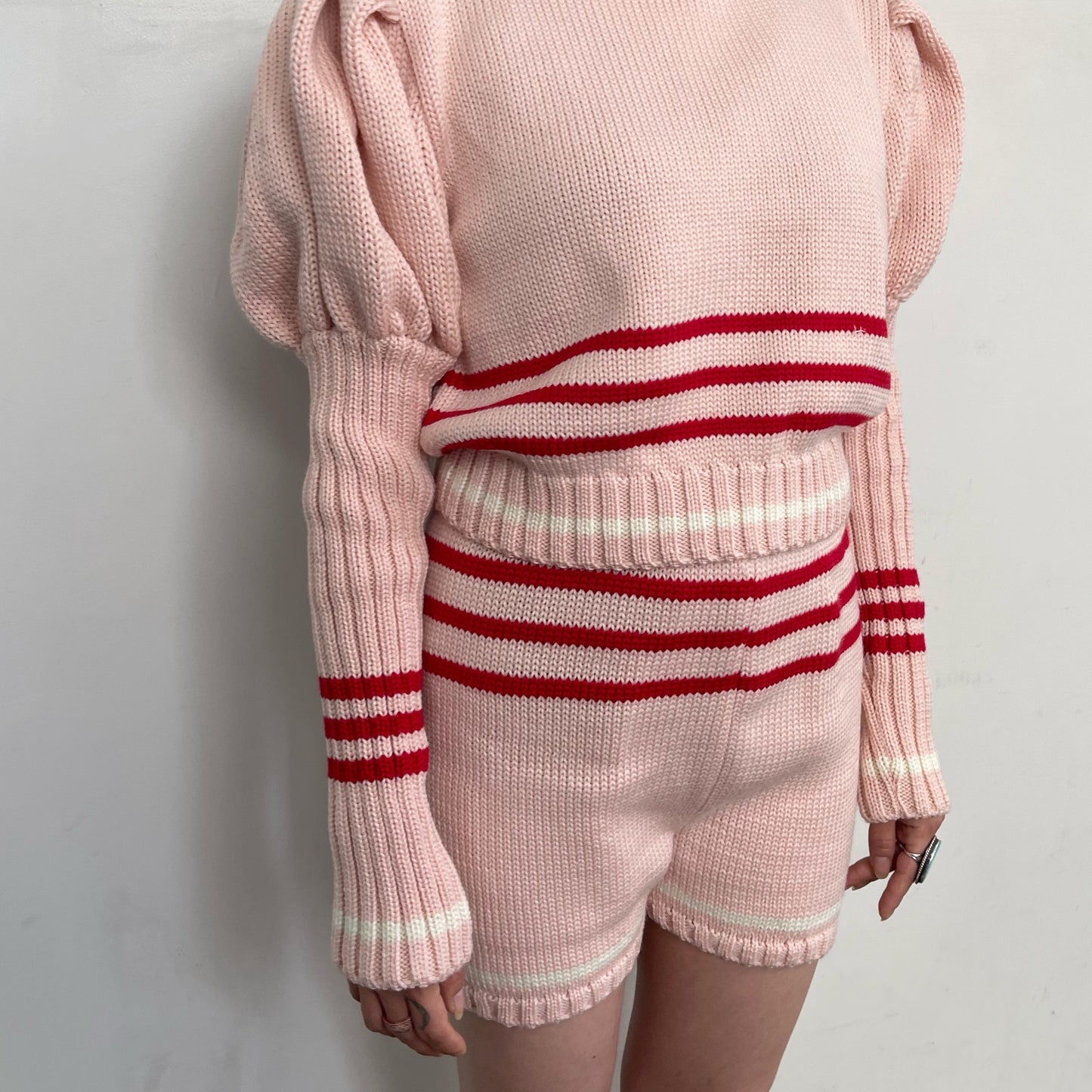 SHEEP別注】Cheerleader knit tops / PINK / パフスリーブニット