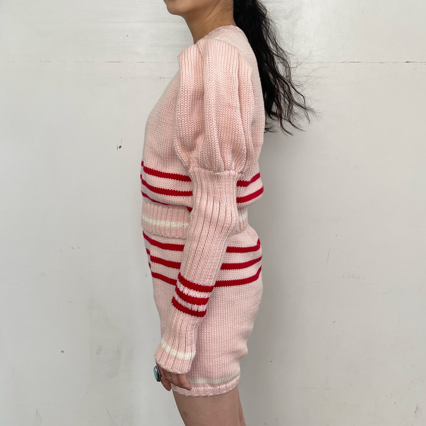 SHEEP別注】Cheerleader knit tops / PINK / パフスリーブニット