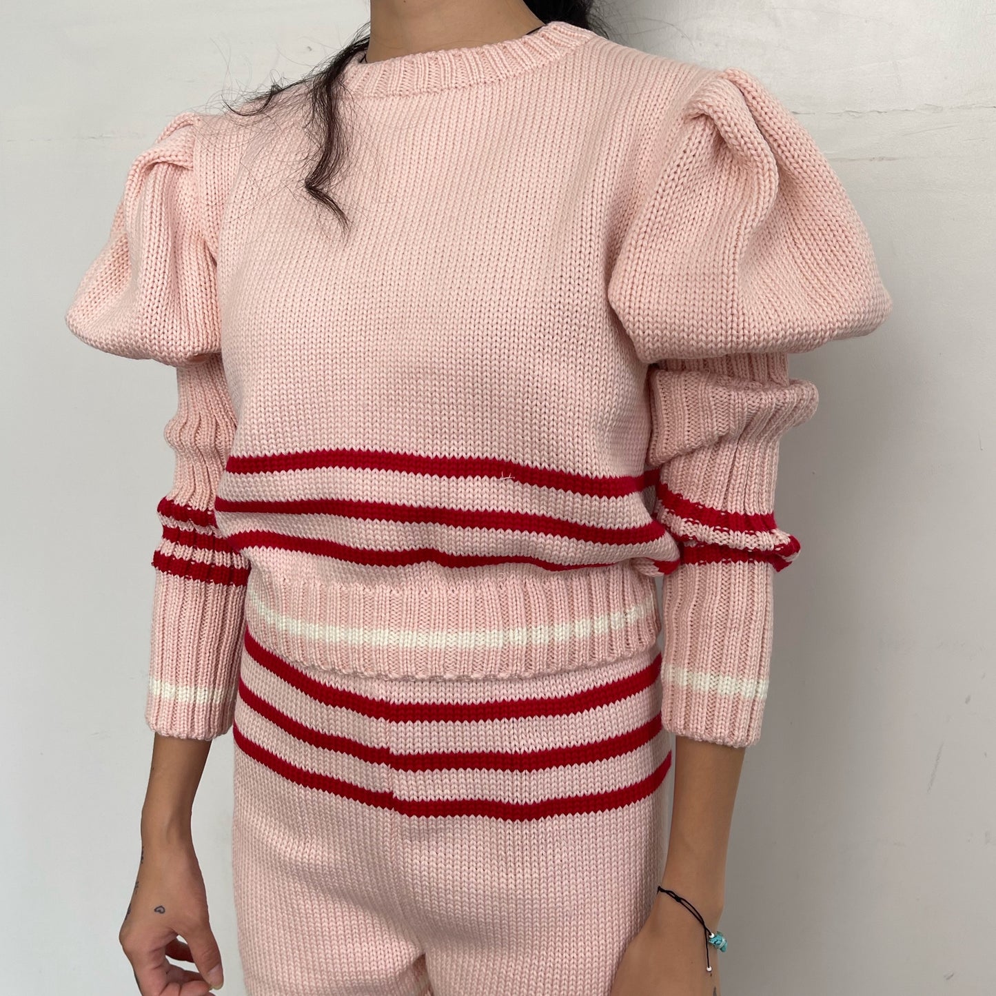 【SHEEP別注】Cheerleader knit tops / PINK / パフスリーブニットトップス