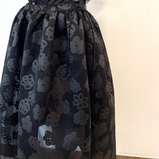 See-through flower skirt / Black / シースルーフラワースカート