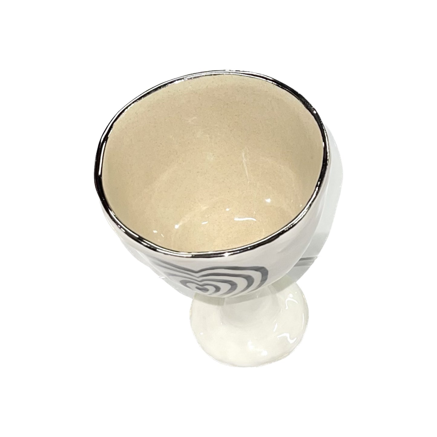 Heart bowl white - silver / ハートボウル ホワイト - シルバー / セラミック