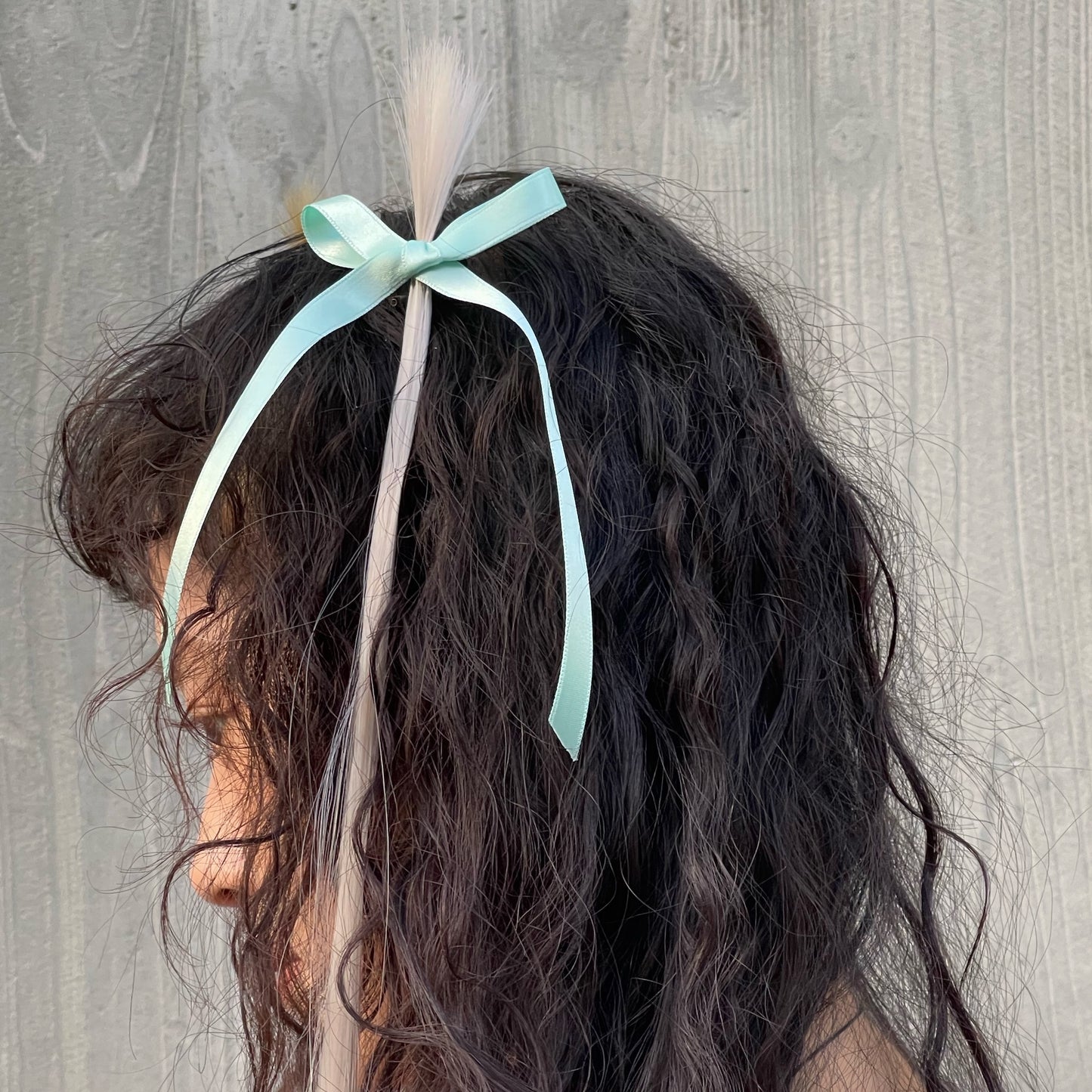 BABY'S FIRST HAIRCUT HAIRPIN / PLATINUM HAIR × TURQUOISE RIBBON / ヘアーヘアピン