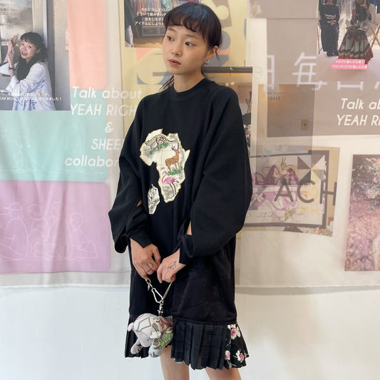 WIDE ONE-PIECE / BLACK / リメイクワンピース / SHEEPコラボレーション
