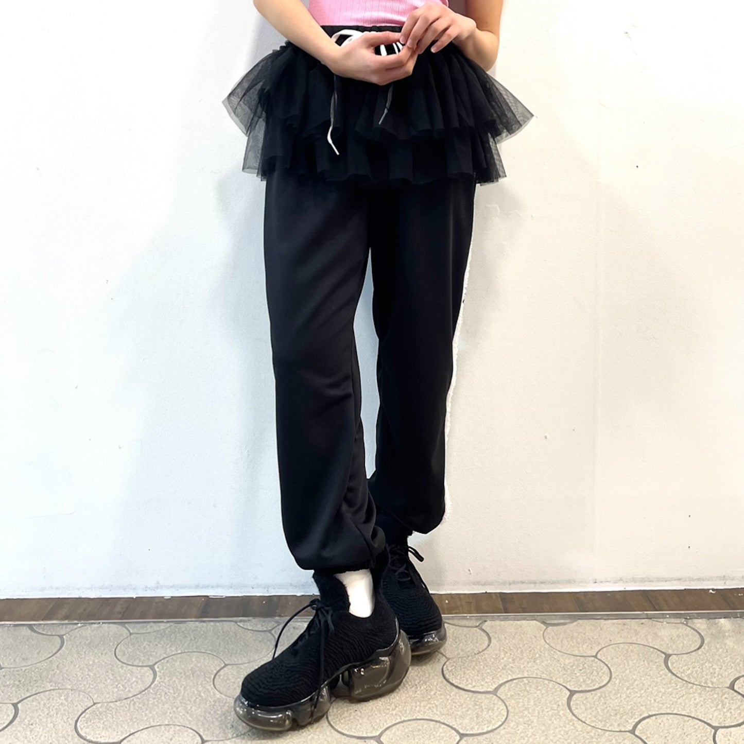 Ballet traning pants / Black / チュールスカートパンツ