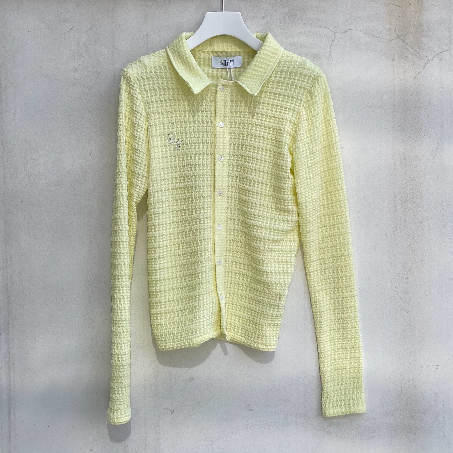 Emboss Knit shirts / Yellow / エンボスニットシャツ