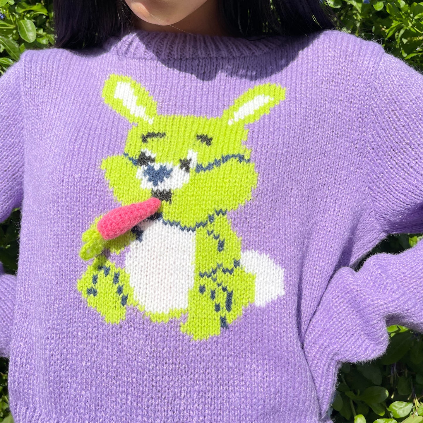 SIIILON / 【SHEEP別注】Found a rabbit knit sweater / GREEN / ニット