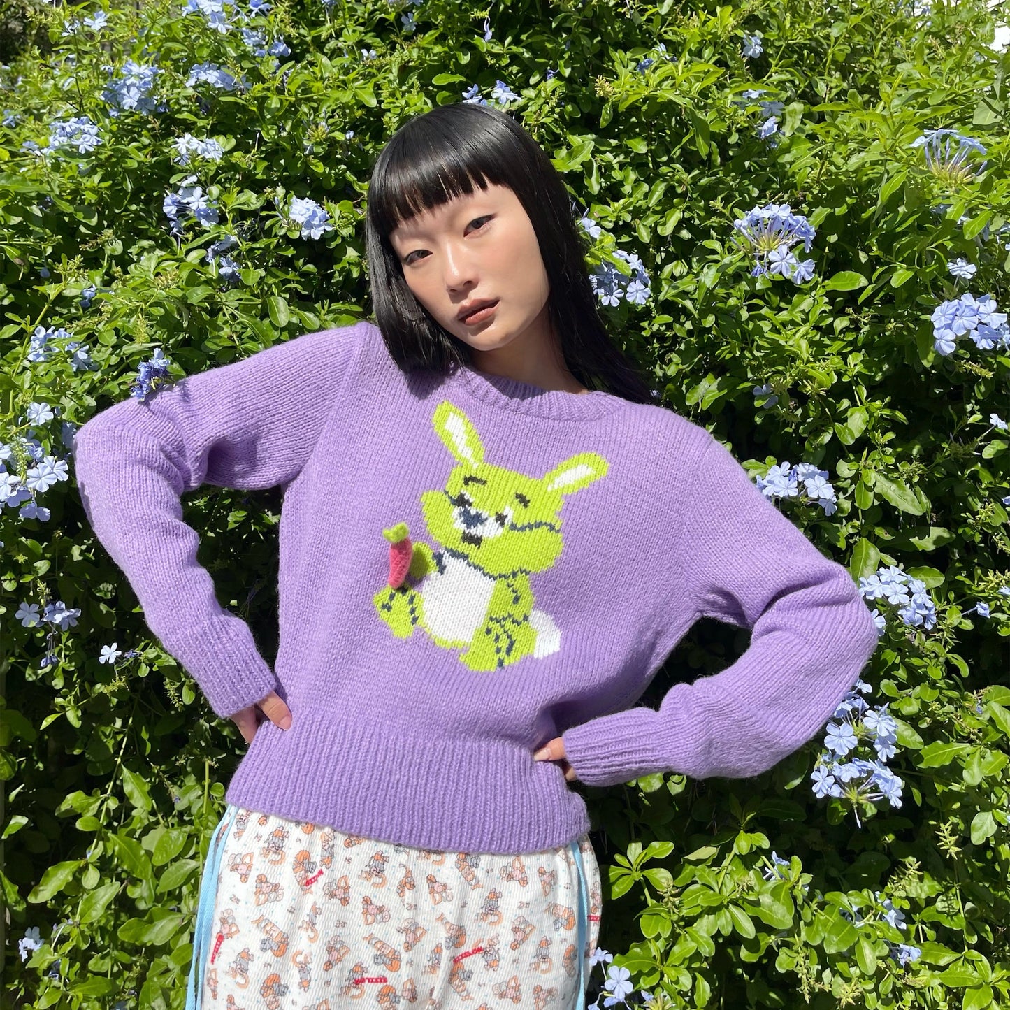 【SHEEP別注】Found a rabbit knit sweater / PURPLE / ニット