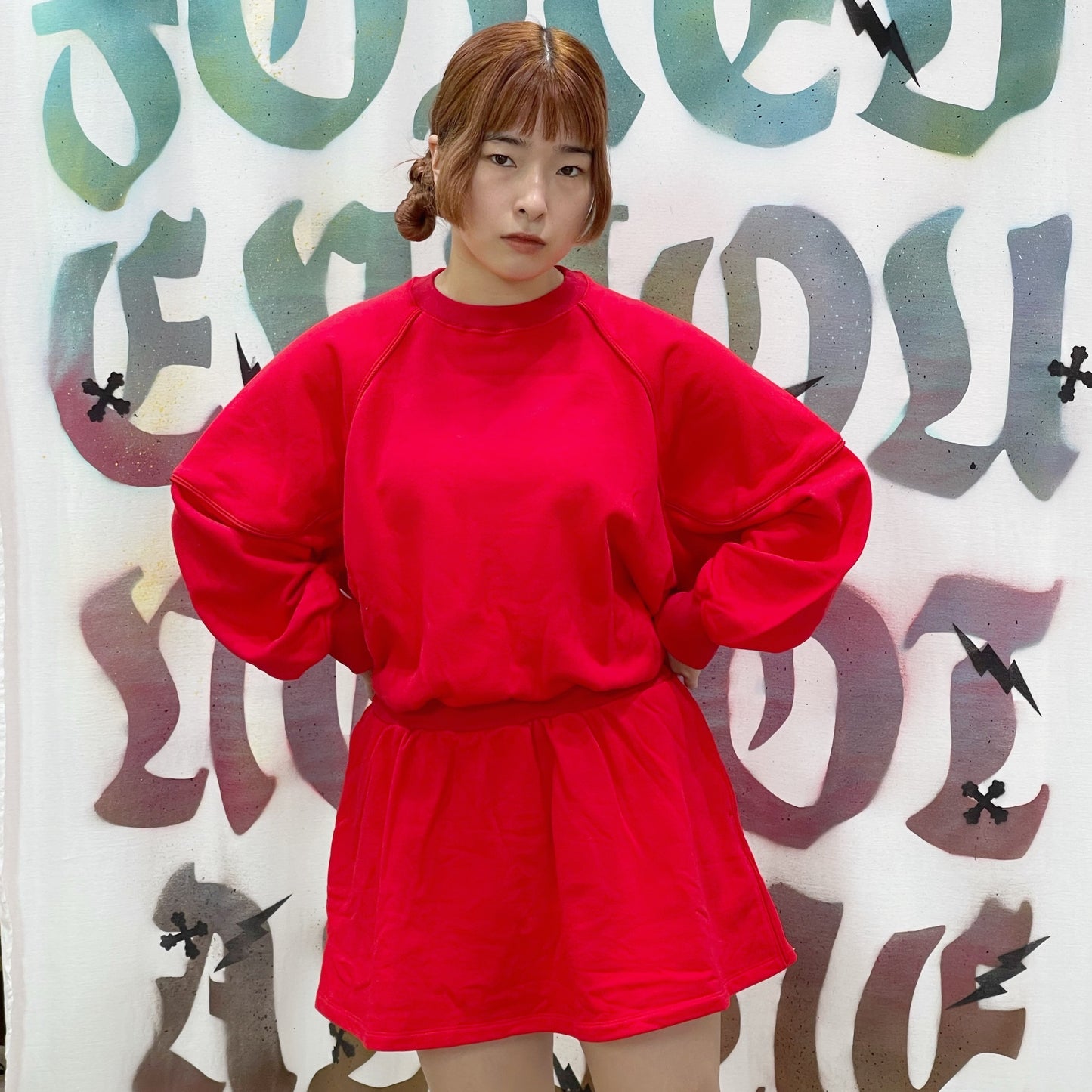 SHEEP別注】Side kicks sweat dress / RED / スウェットワンピース ...