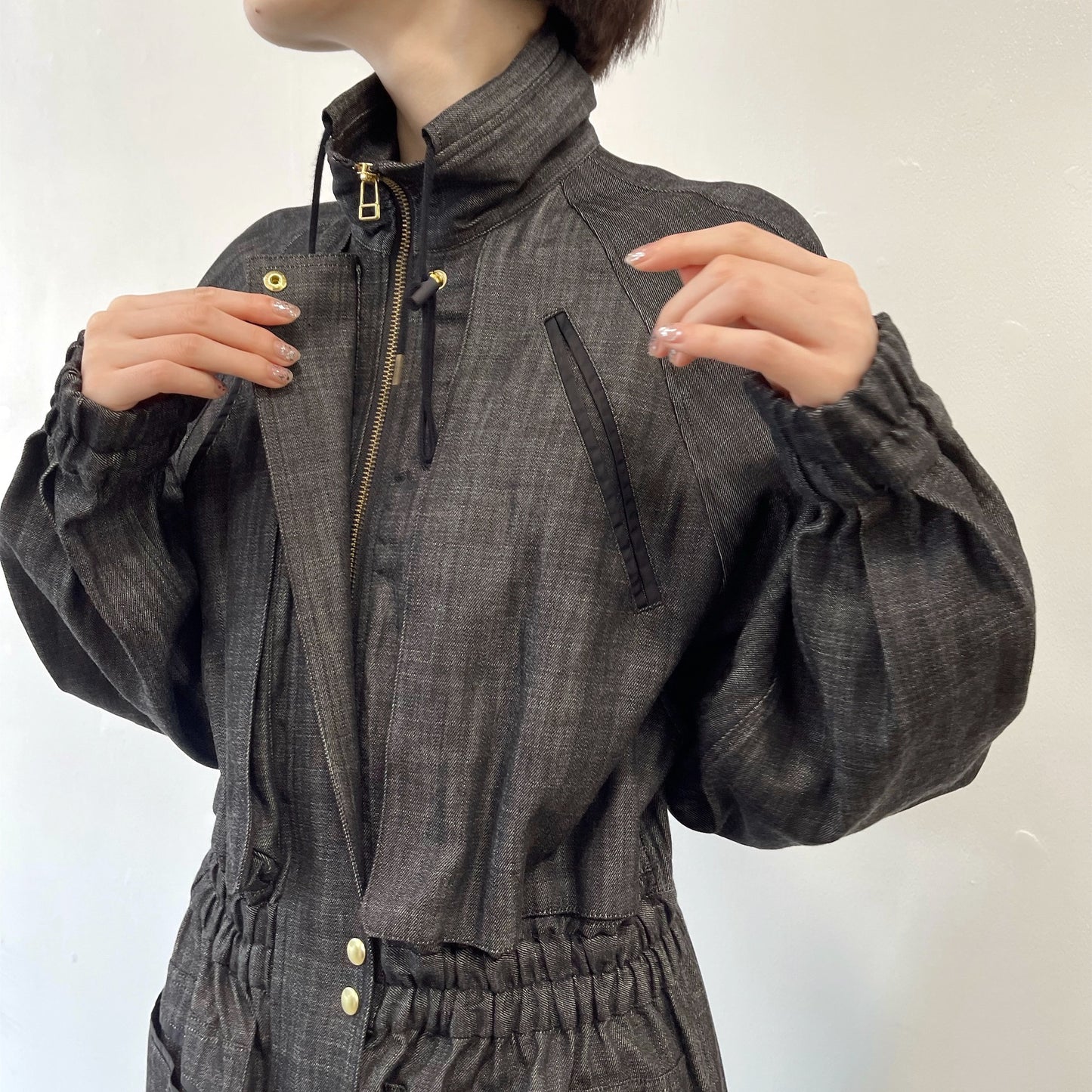Juliana coat / black denim / シルエットコート