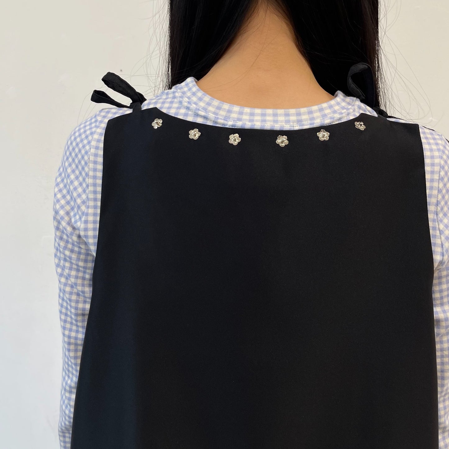 Ribbon strap satin dress / Black / リボンストラップサテンドレス