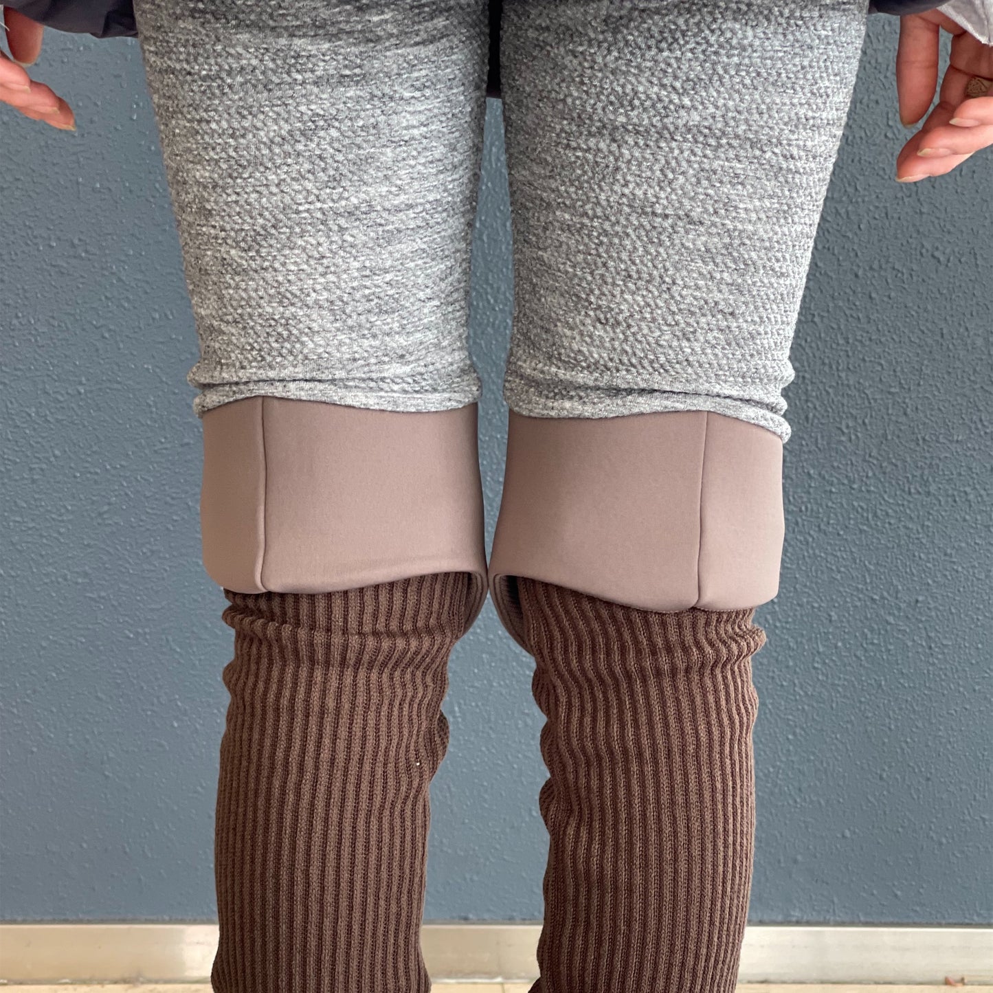 knee cushion long leggings / brown / ニークッションレギンス