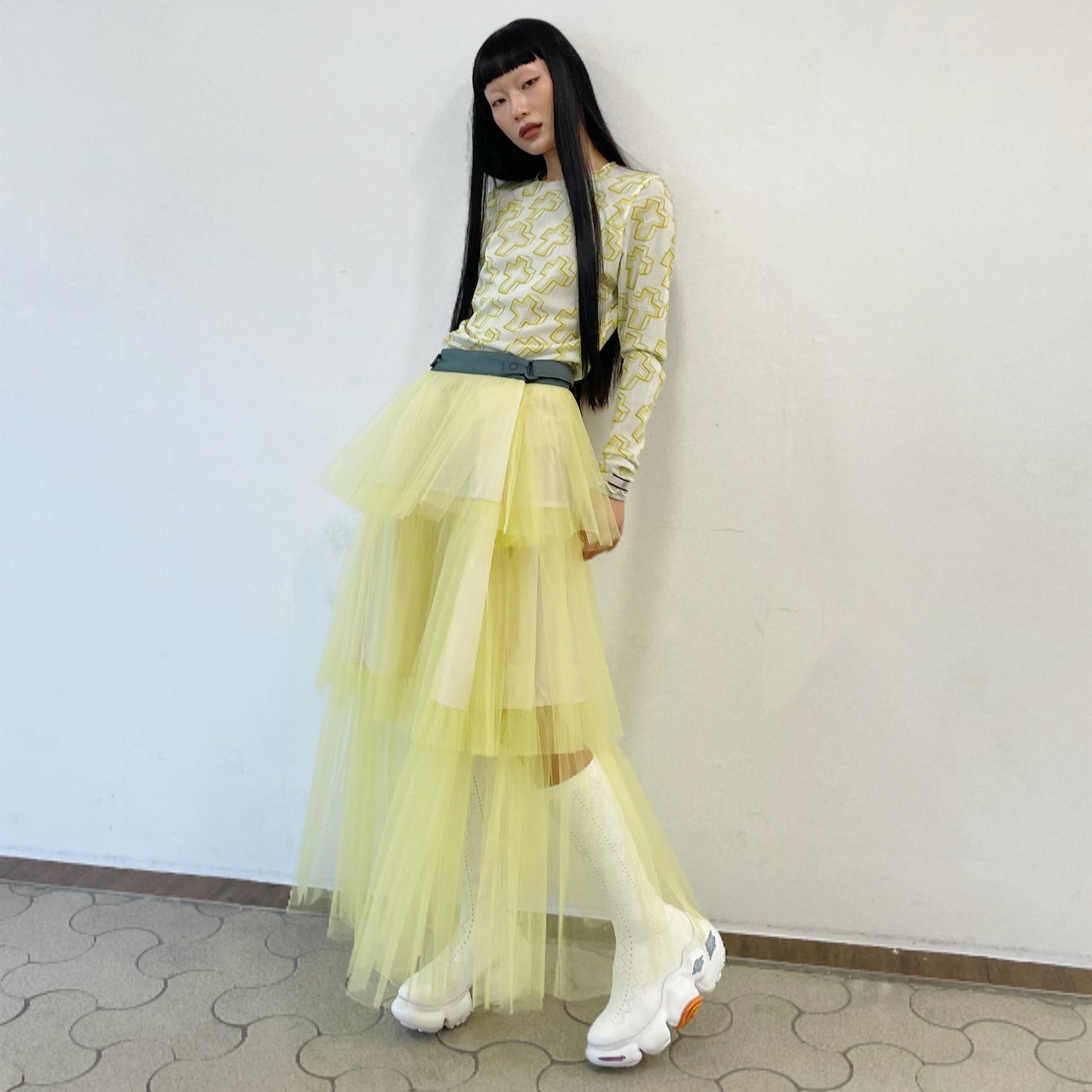 TIERED TULLE SKIRT / YELLOW / ティアードチュールスカート