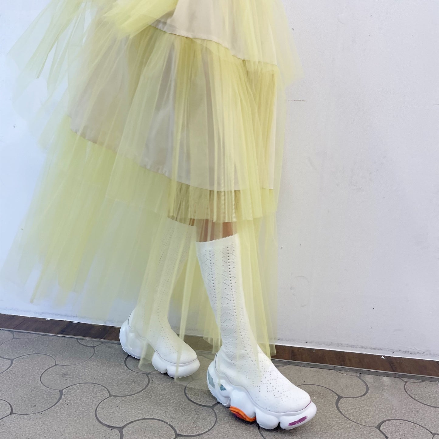 TIERED TULLE SKIRT / YELLOW / ティアードチュールスカート