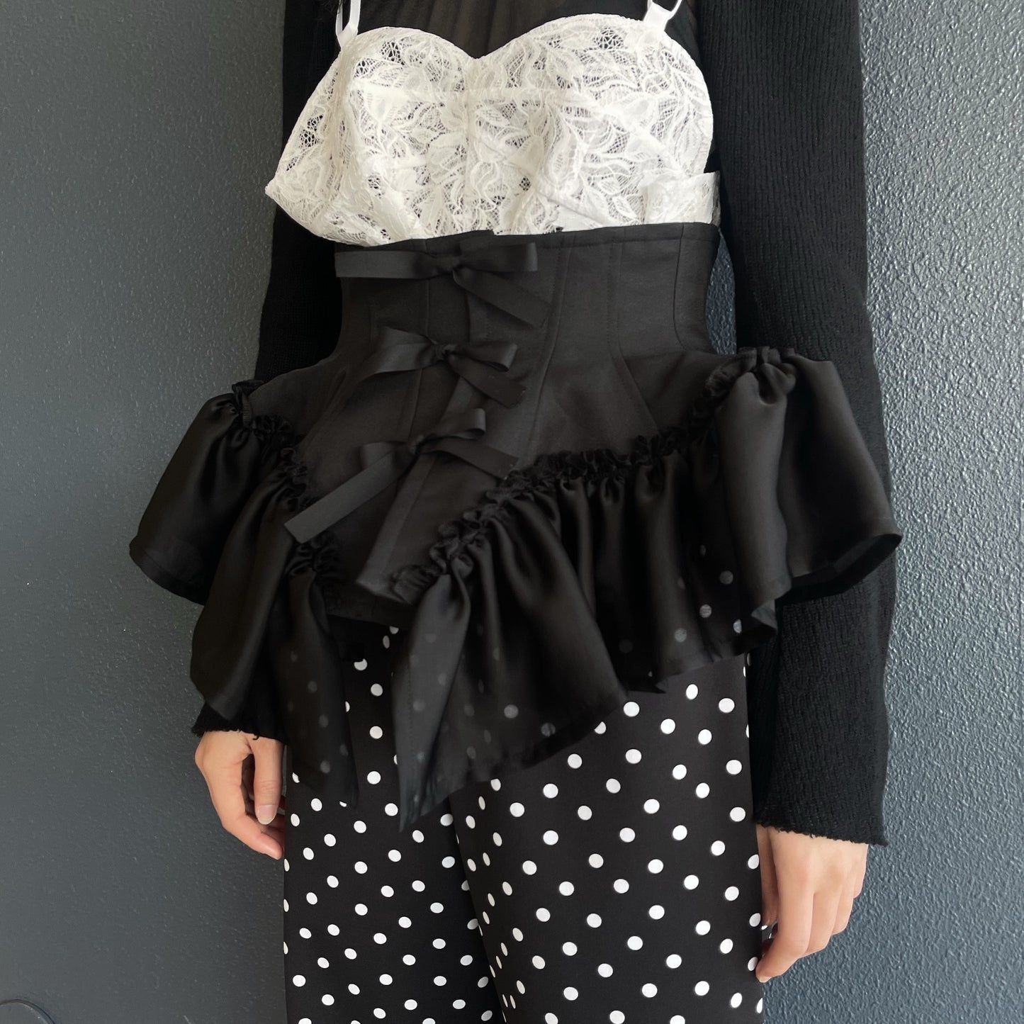 Ribbon corset / Black / リボンコルセット