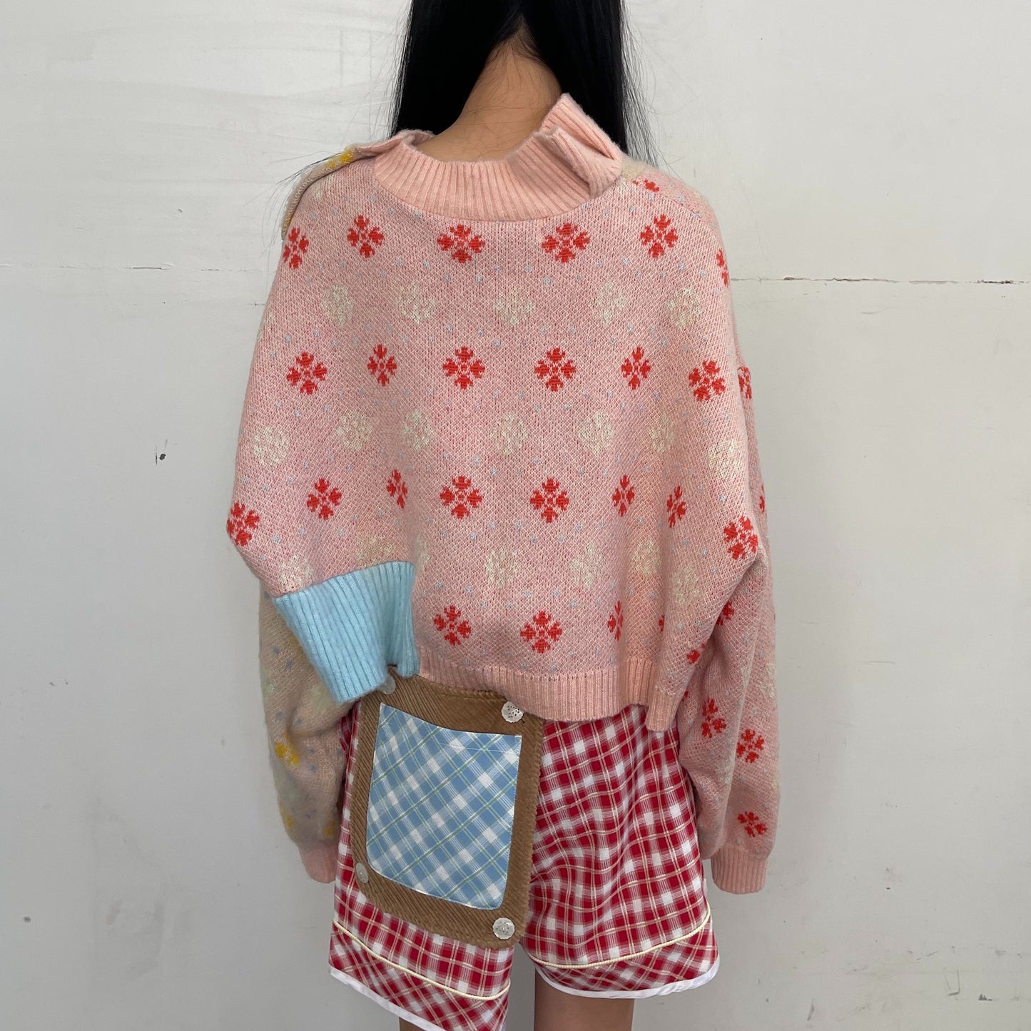 MIKIOSAKABE / FLOWER KNIT PULLOVER / PINK COMBI / ニット