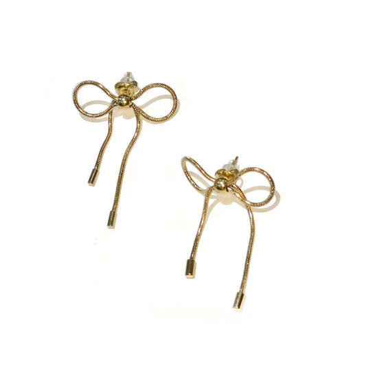 GOLD BOW PIERCED EARRING / リボンピアス