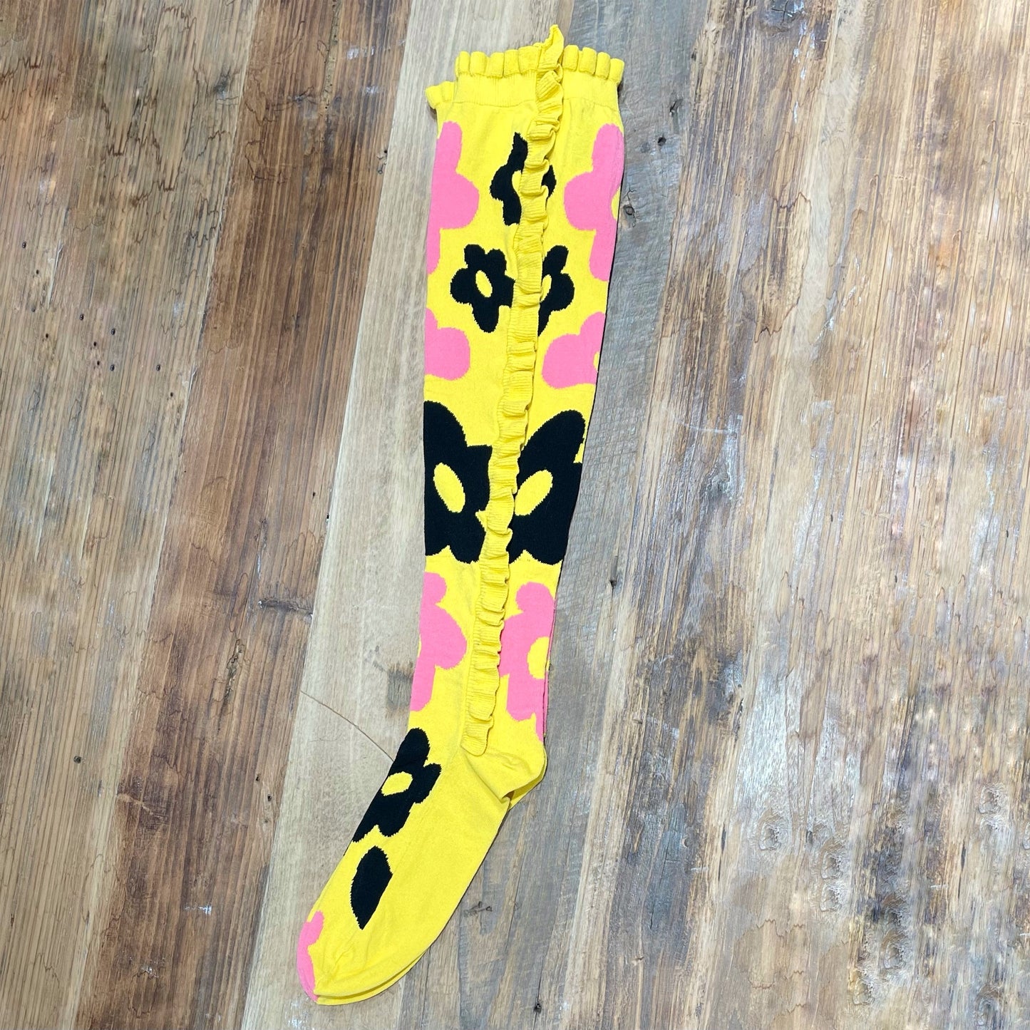 motoguo / Bloomin Keepsake socks / Yellow / ハイソックス