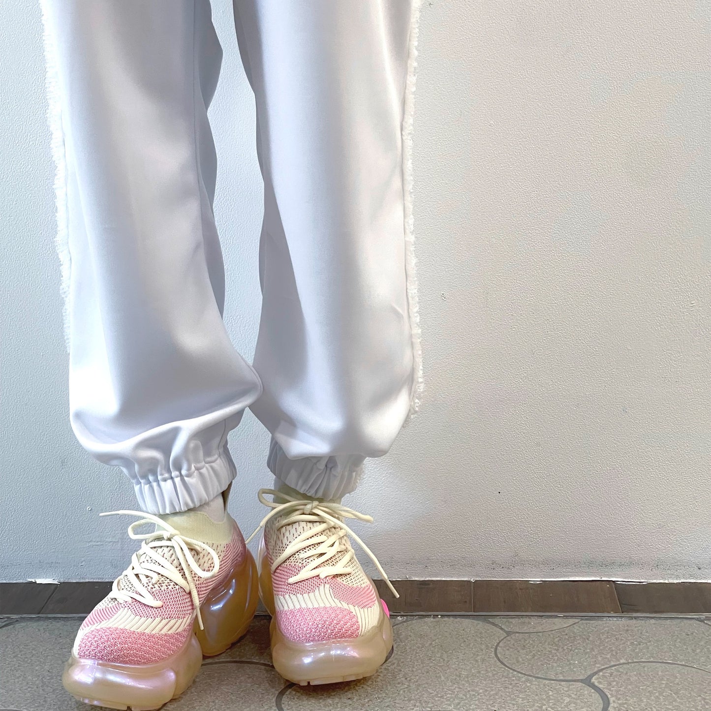 Ballet traning pants / White / チュールスカートパンツ