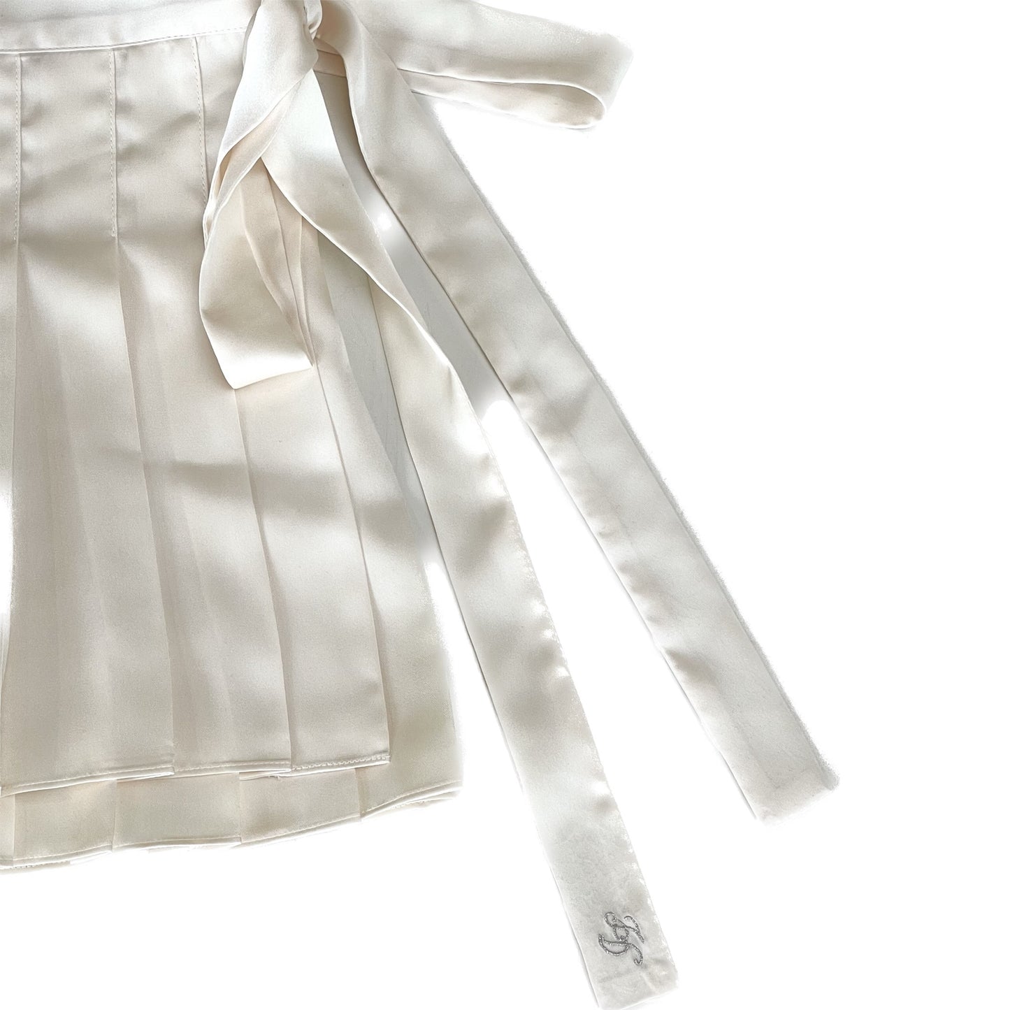 Sher pleats wrap skirt / Cream / ミニラップスカート