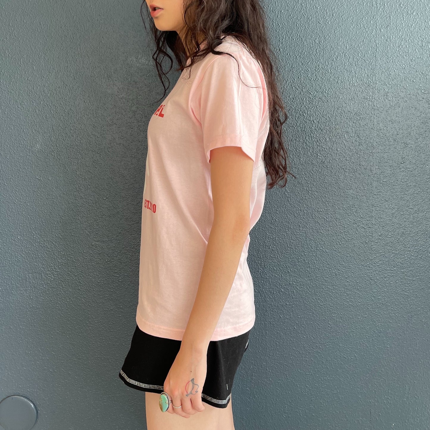 lucky girl half t-shirt / pink / リフレクタープリントTシャツ