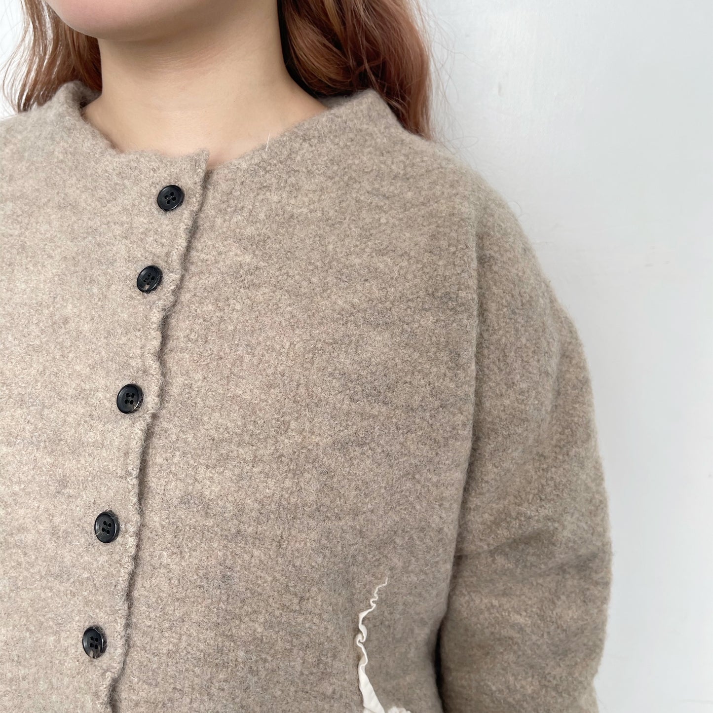fgulling knit jacket / beige / ニットジャケット | シープ / SHEEP