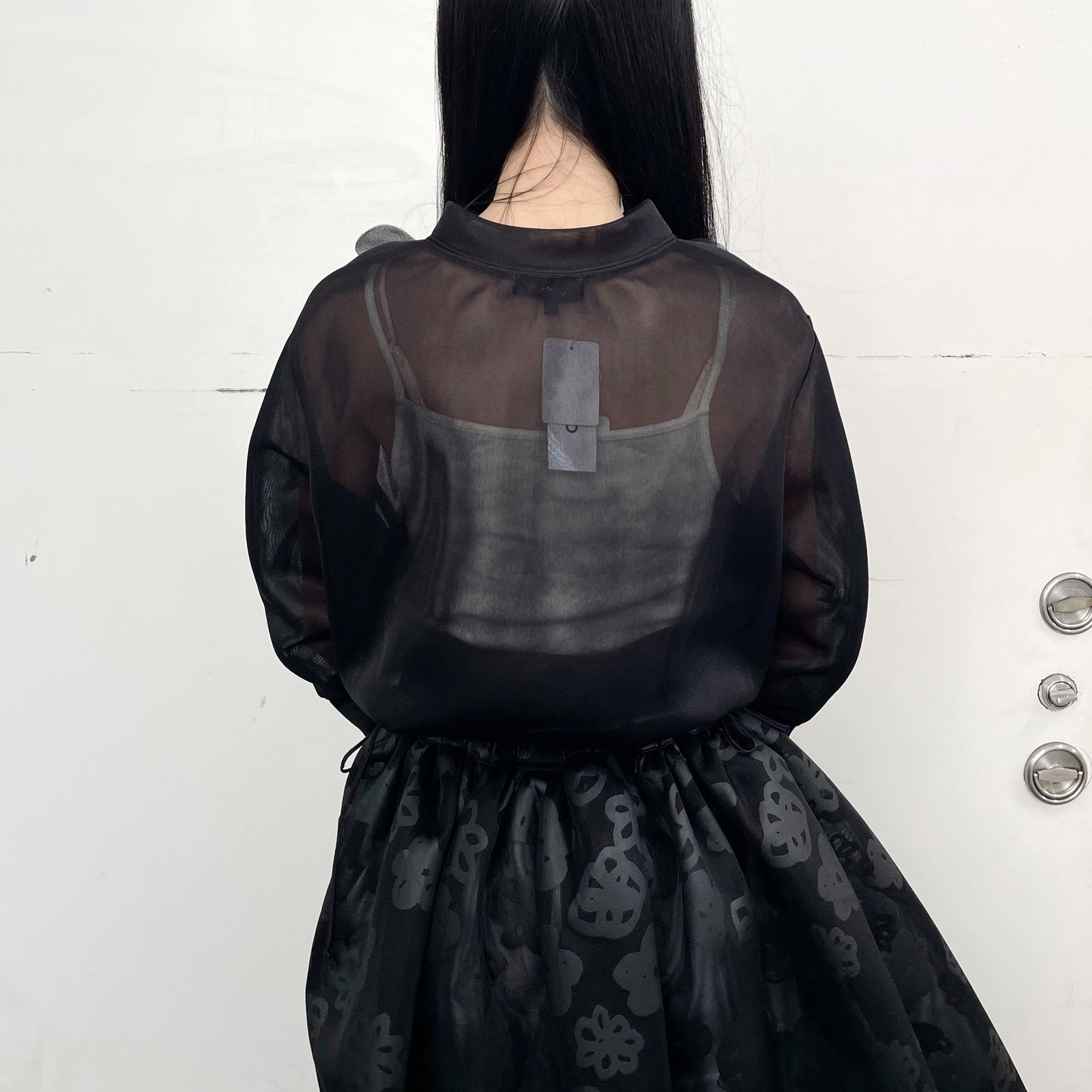 See-through flower blouson / Black / シースルーフラワーブルゾン