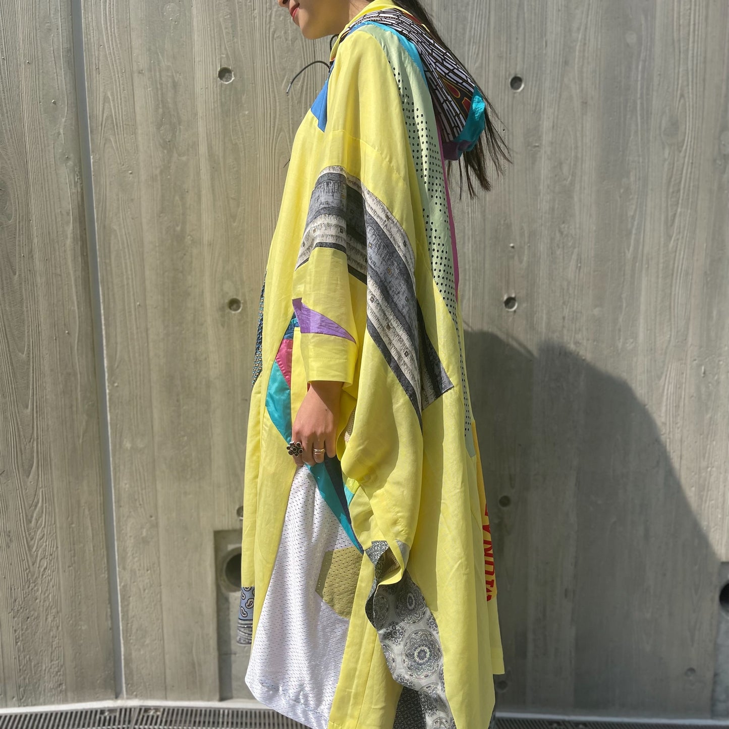 YEAH RIGHT!! / CUT AND CONNECTED CCL PONCHO / NEON YELLOW / リメイク