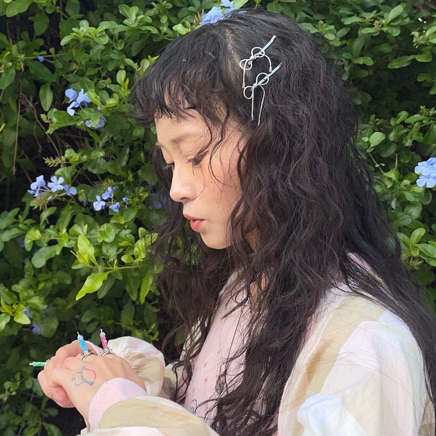 BOW HAIRPIN / SILVER / リボンヘアピン