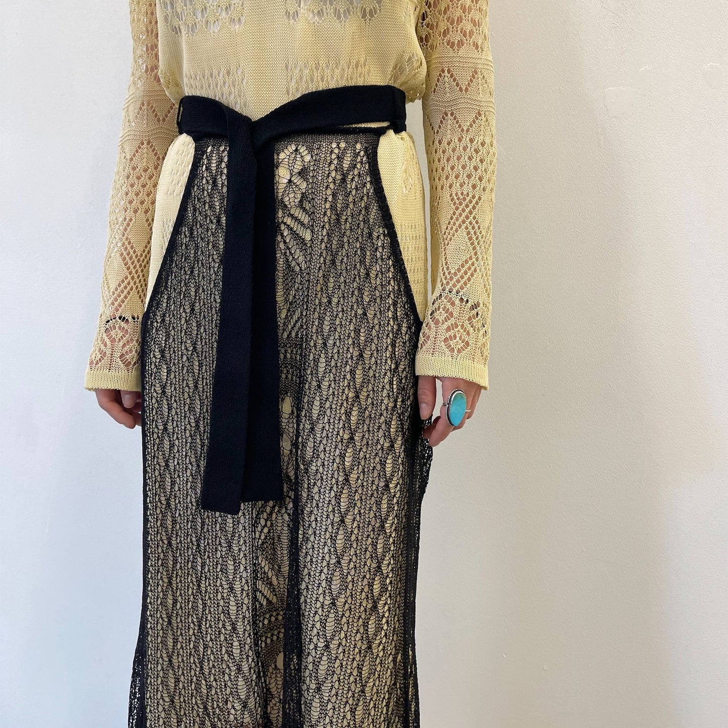nunny apron skirt / Black / ニットエプロンスカート | シープ 