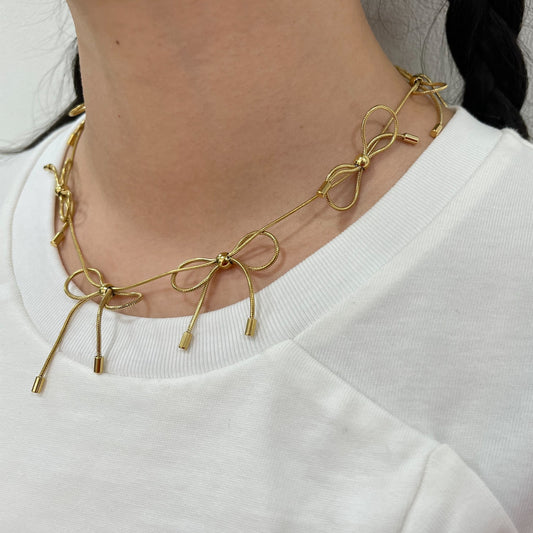 Marland Backus / BOW NECKLACE / gold / リボン