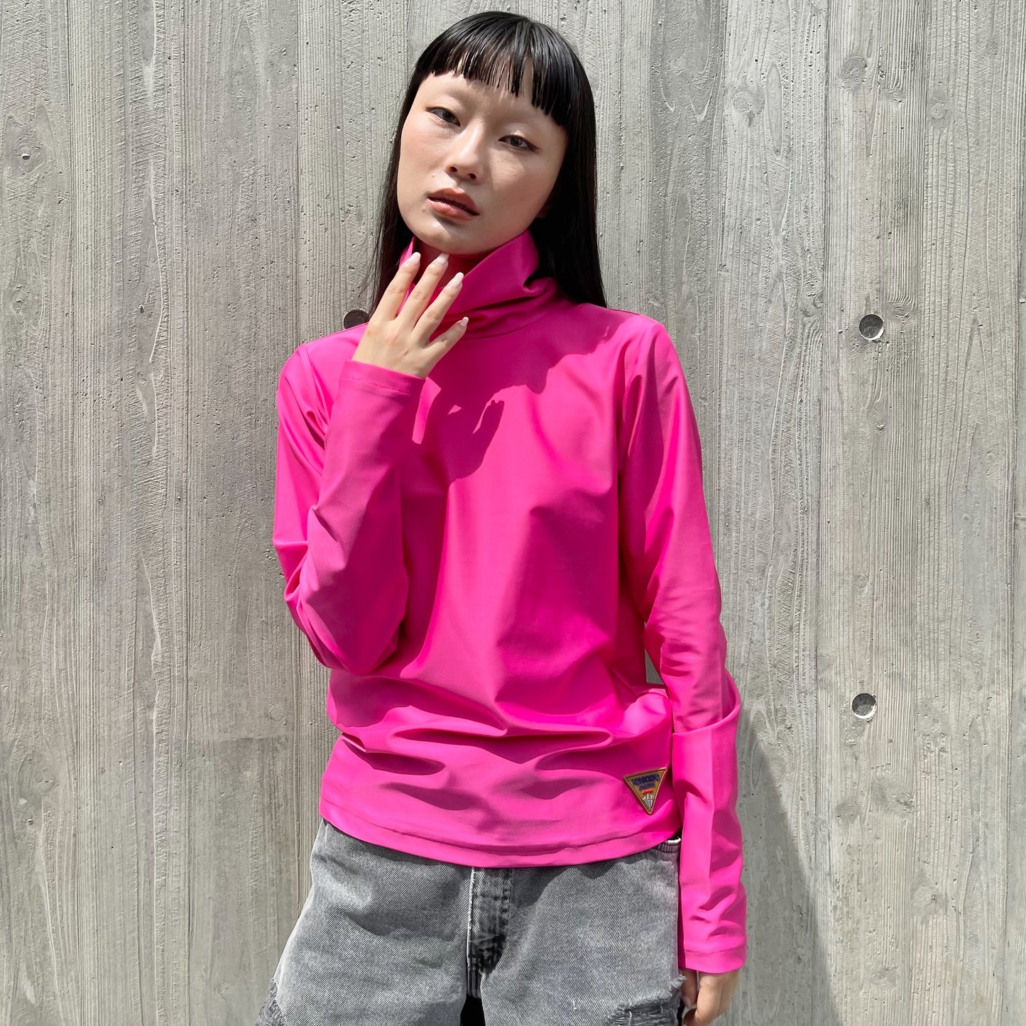 NON TOKYO / STRETCH HI-NECK CUT AND SEWN / PINK / ストレッチ