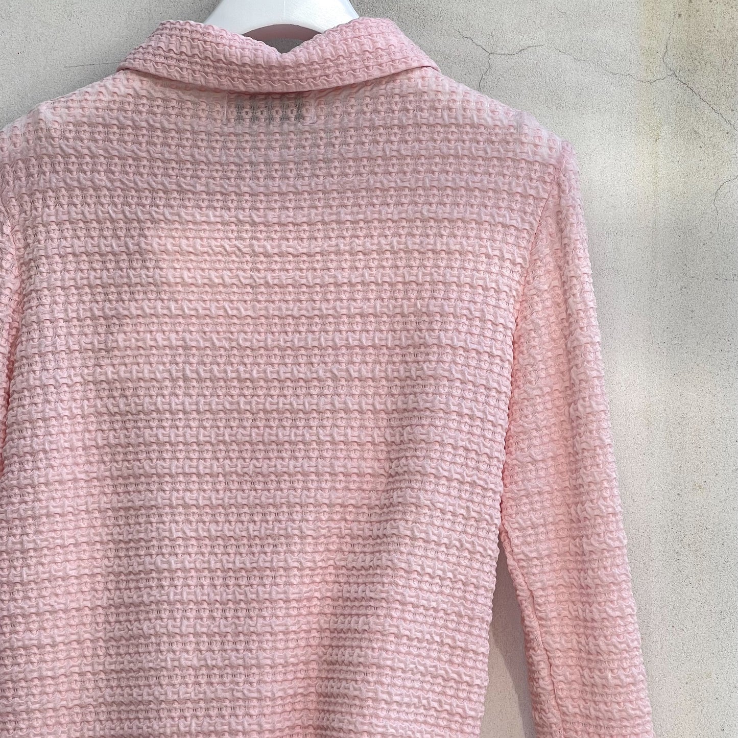 Emboss Knit shirts / Pink / エンボスニットシャツ