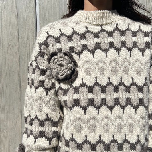 pillings / nordic sweater / off white / ハンドニット