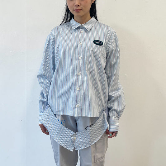 LAYERED SHIRT / BLUE / ストライプレイヤードシャツ