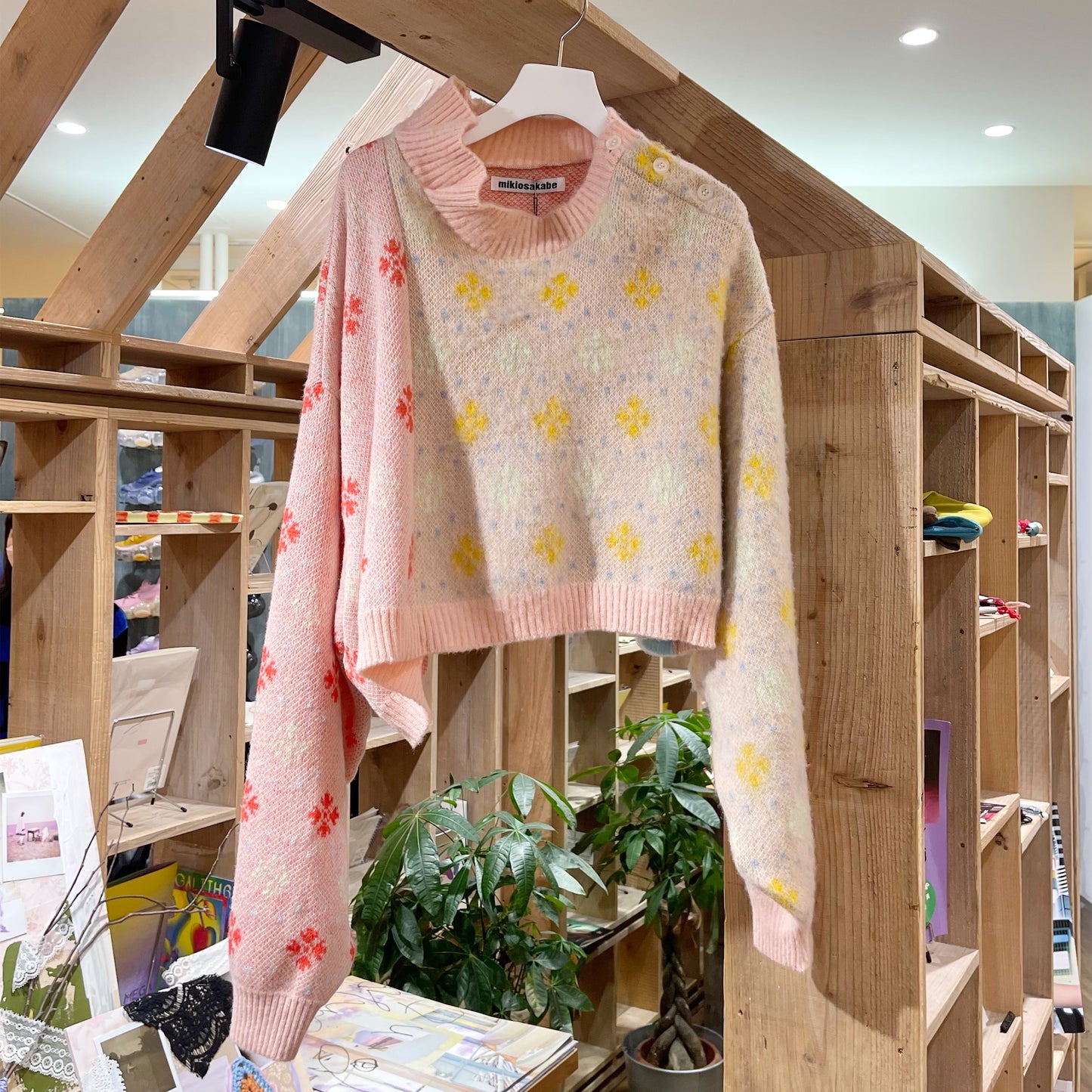 MIKIOSAKABE / FLOWER KNIT PULLOVER / PINK COMBI / ニット