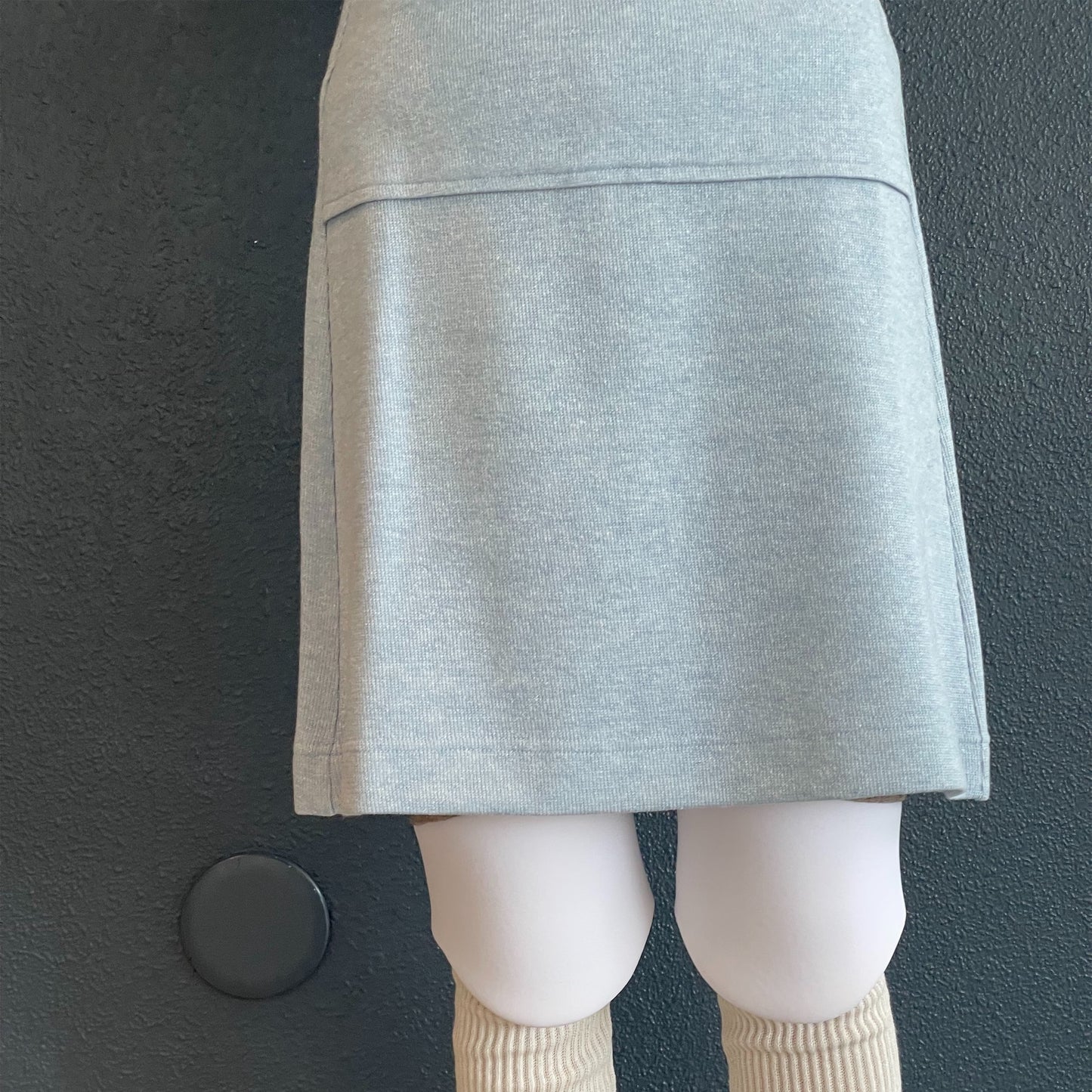 wool pocket midi skirt / sky blue / ウールポケットミディスカート