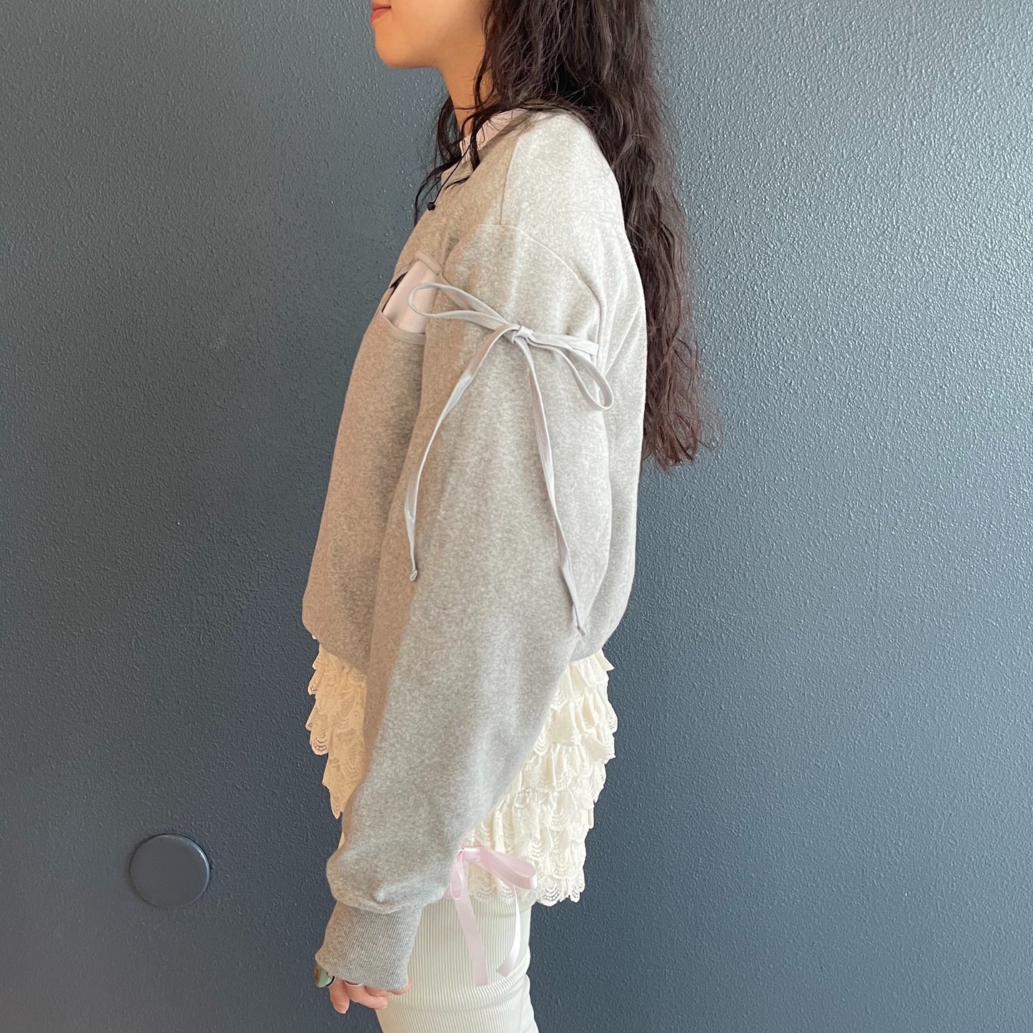 Mari ballerina sweatshirt / Gray / カッティングスウェット