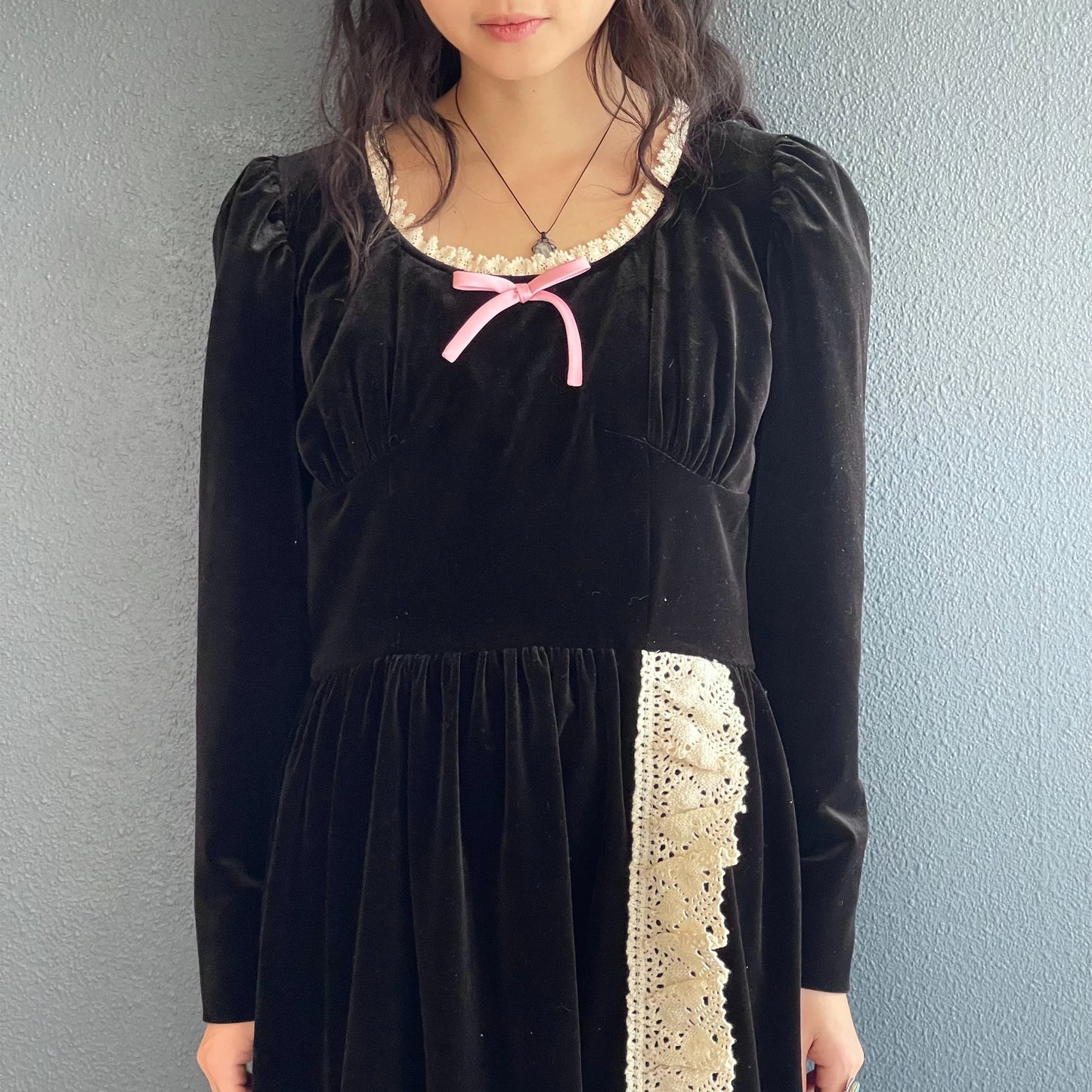 Wendy velvet dress / Black / ベルベットドレス