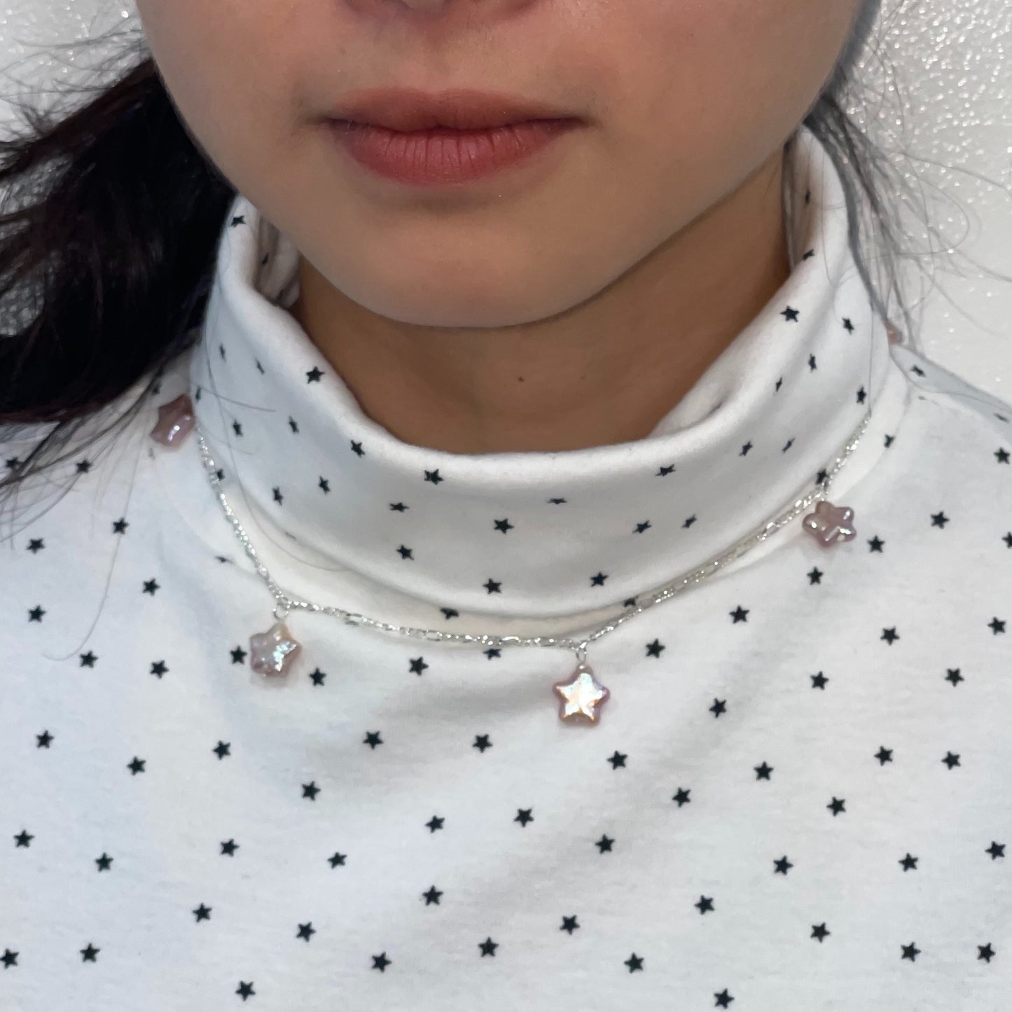 SEEING STARS NECKLACE / ROSE PEARL / スターネックレス