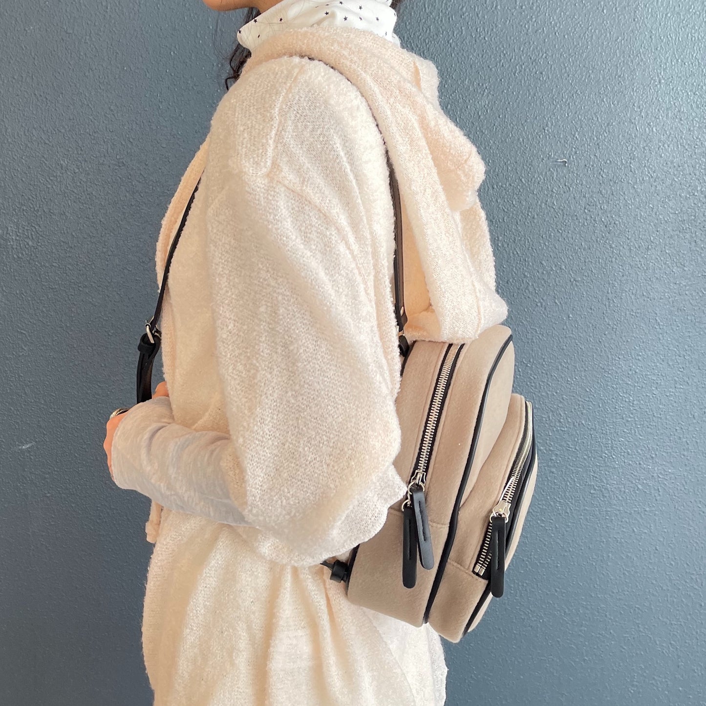 wool square back pack / brown / ウールスクエアバックパック