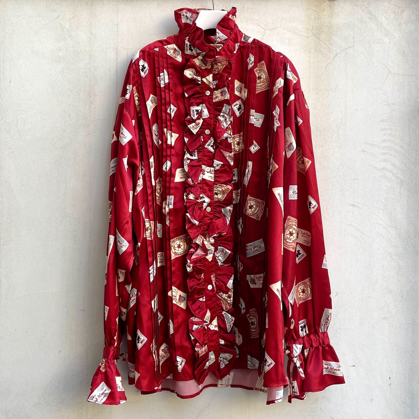 【MIKIOSAKABE×PINK HOUSE】blouse / red / レッドフリルブラウス