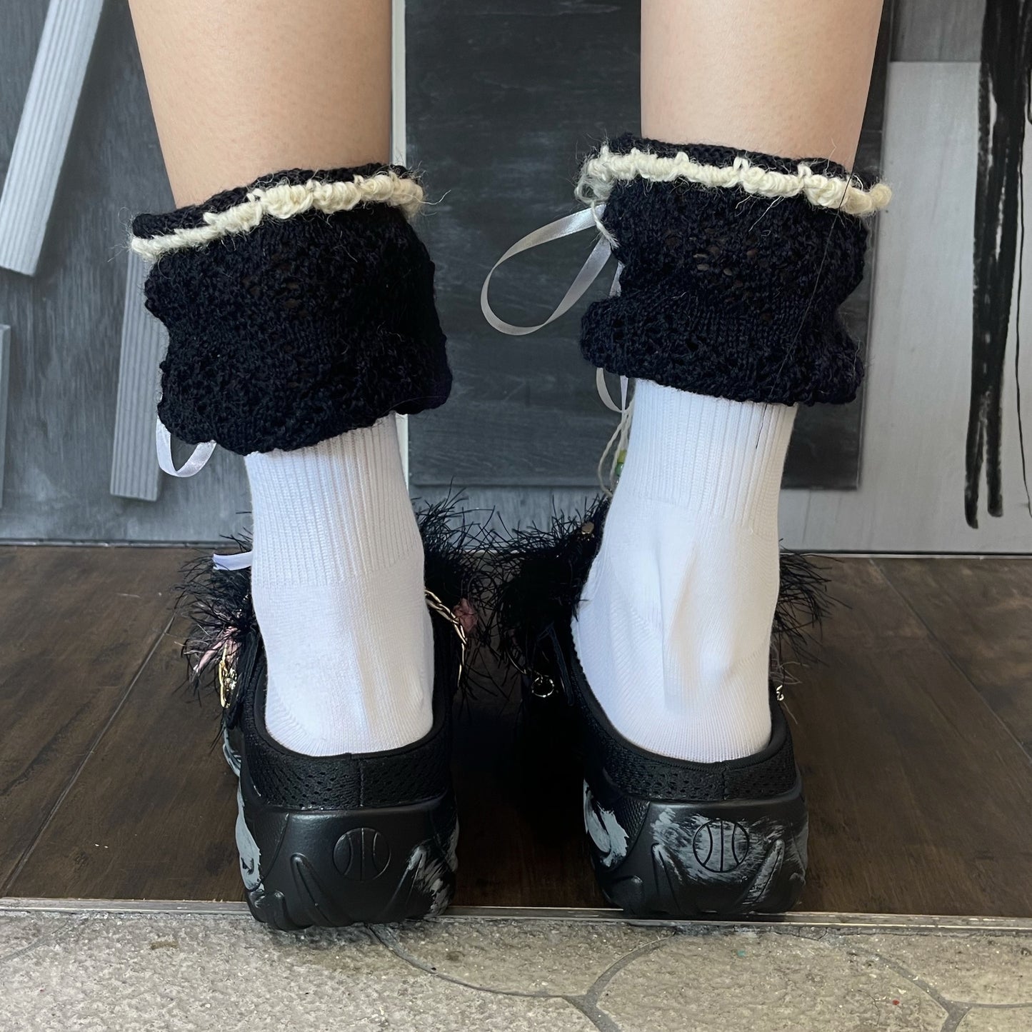 Lace knit short socks / White / レースニットショートソックス